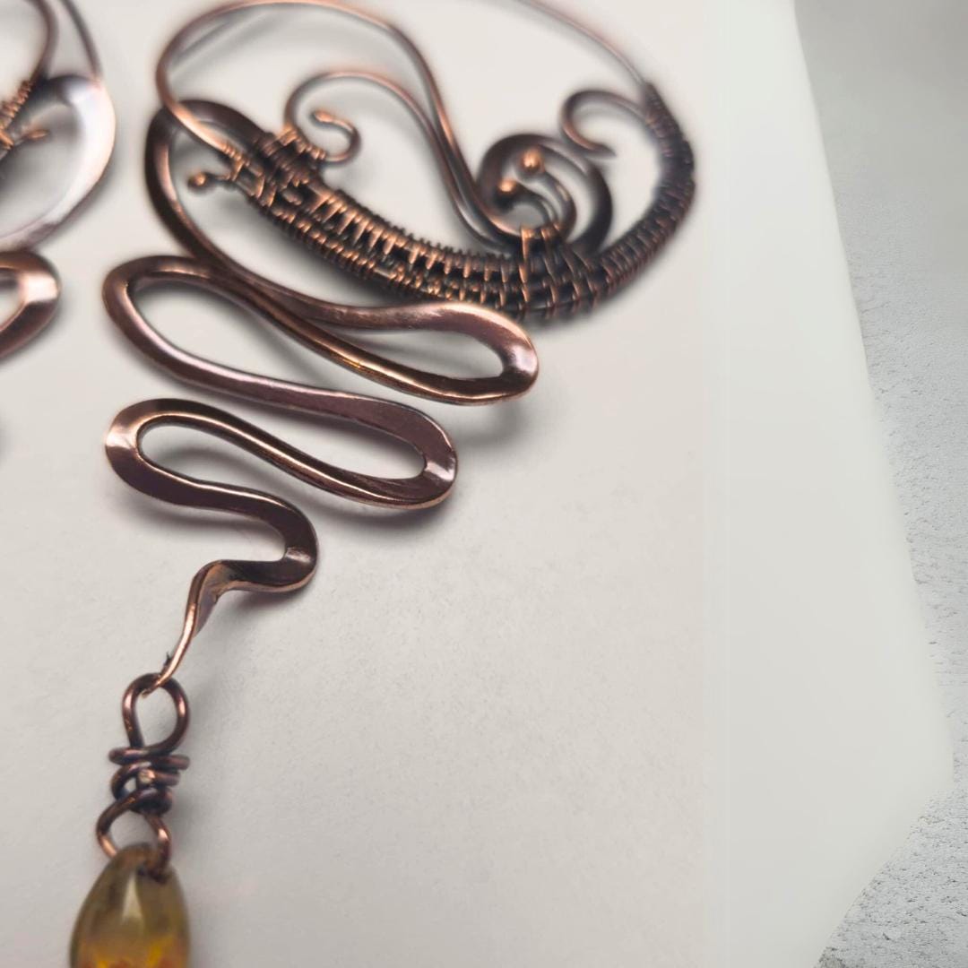 Handwoven Copper Earrings