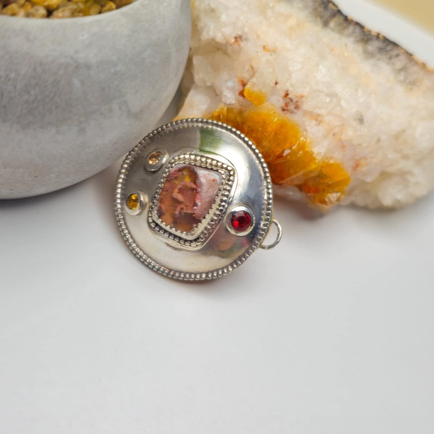 Mexican Fire Opal Brooch-Pendant