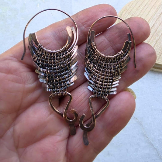 Forged Copper Earrings