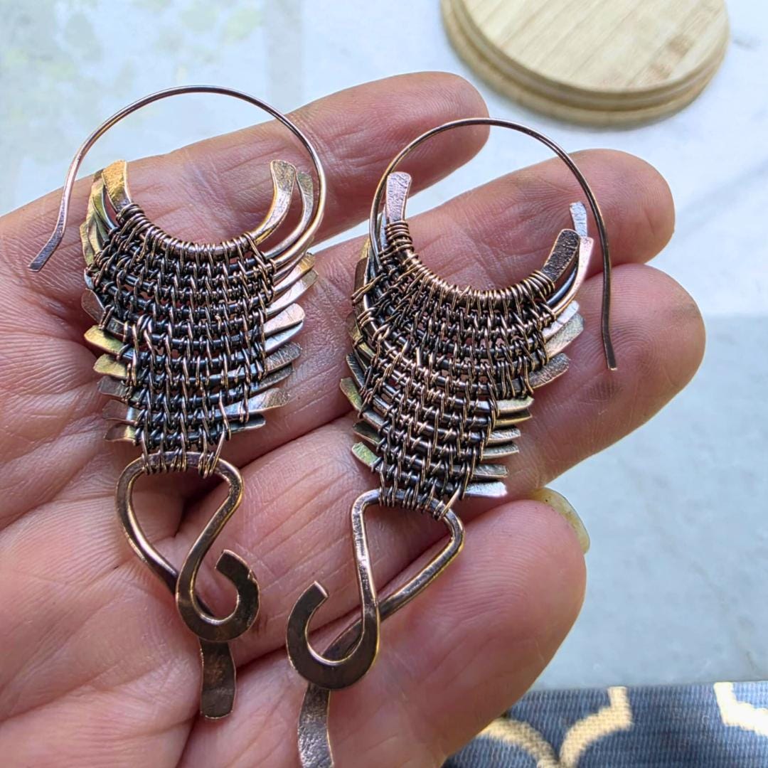 Forged Copper Earrings