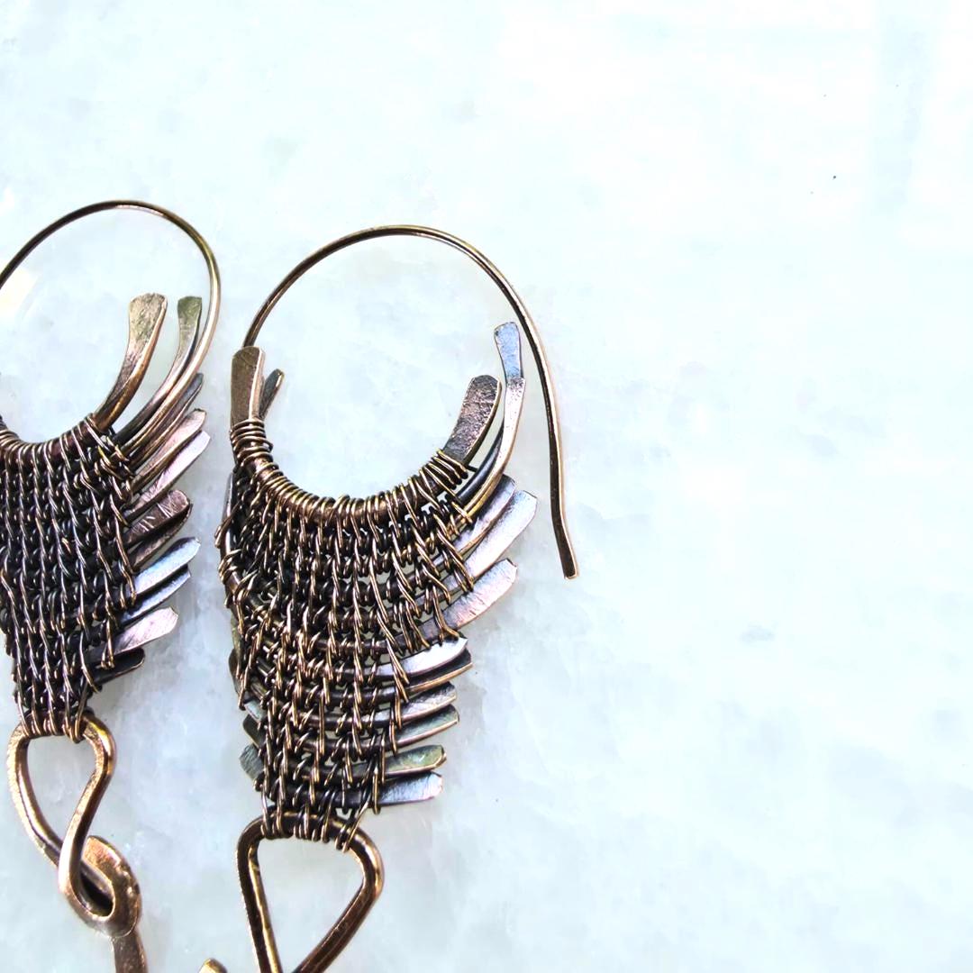 Forged Copper Earrings