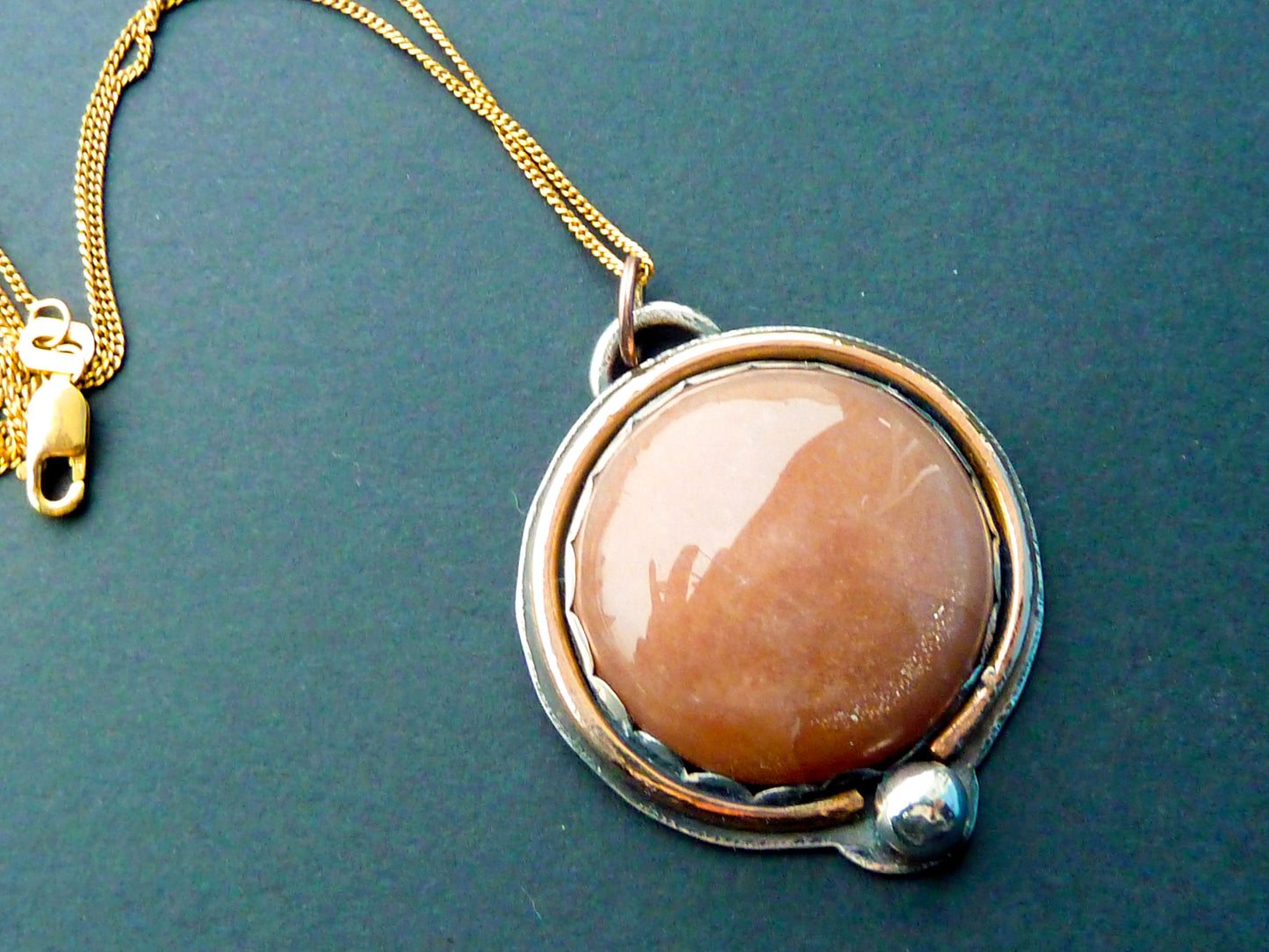 Sparkling Peach Moonstone Pendant